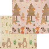 Navaris Grand tapis de jeu pliable doux pour bébé - Tapis en mousse pour bébés et tout-petits - Double face avec motif forêt animale