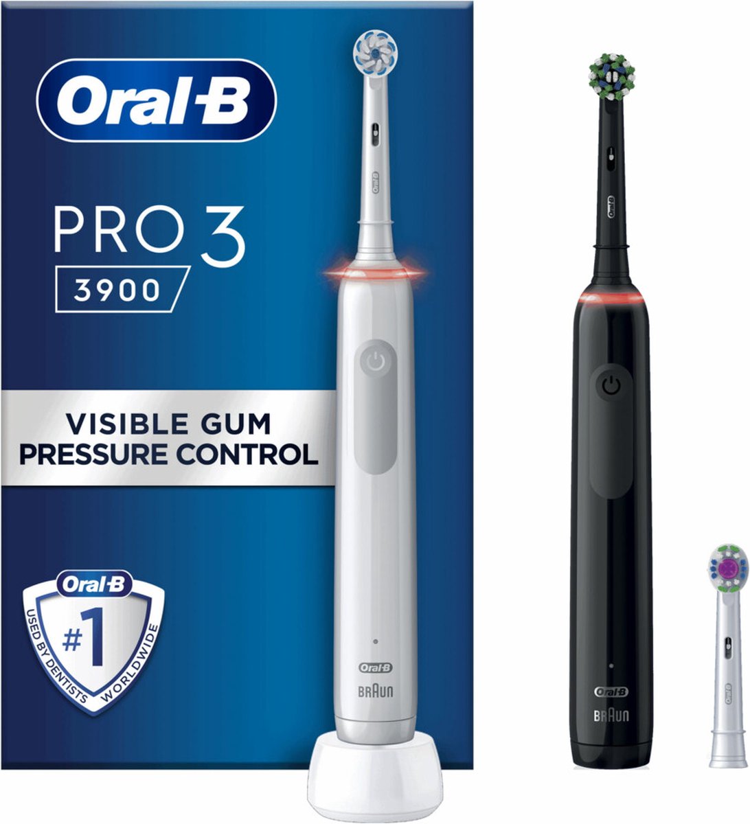 Oral-B Pro 3 3900 - Duo - Elektrische Tandenborstel - Zwart & Wit - Oral B