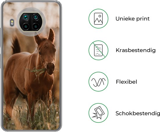 Coque Xiaomi Mi 10T Lite 5G - Cheval - Soleil - Herbe - Coque en Siliconen