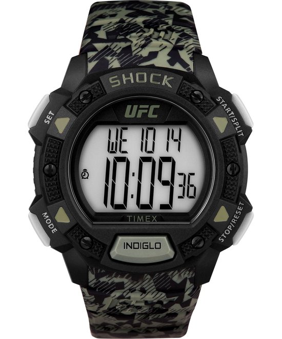 Timex UFC Core Shock TW4B27500 Horloge - Kunststof - Groen - Ø 44 mm