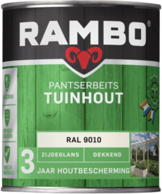 Rambo Pantserbeits Tuinhout Dekkend - Gelijkmatig Vloeiend - Antraciet - 0.75L | bol.com