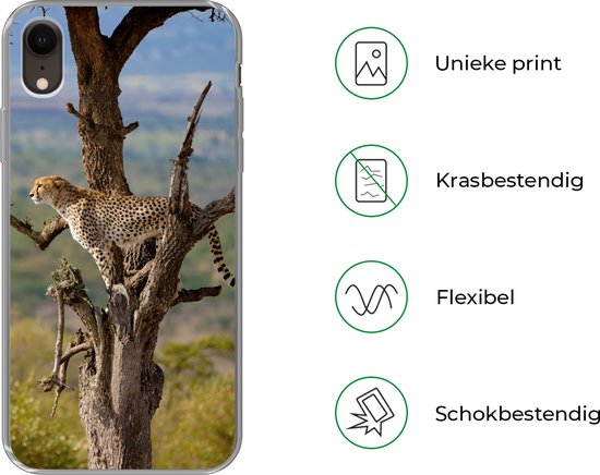 Coque iPhone XR - Léopard - Arbre - Animal - Siliconen