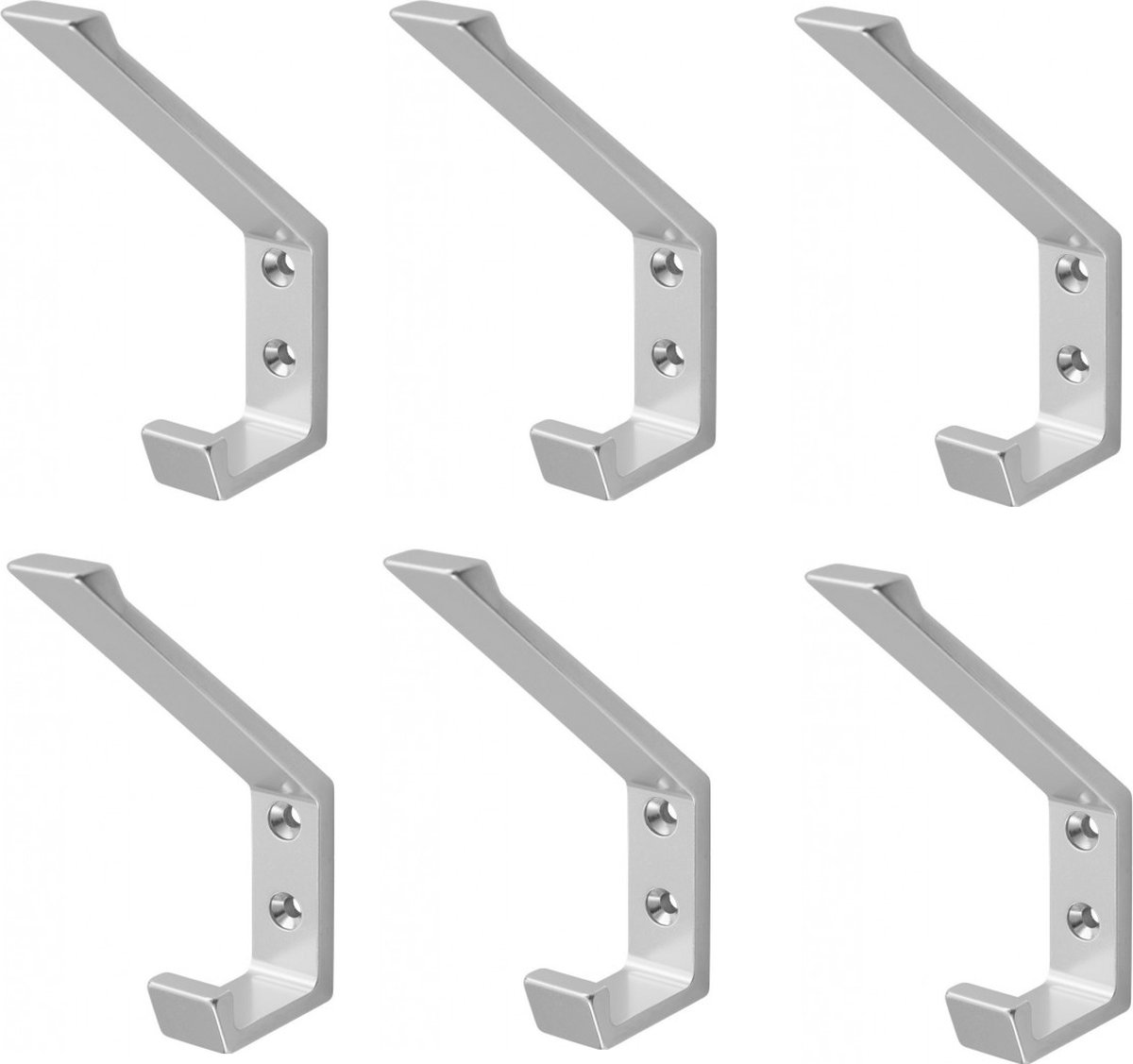 Hermeta Hoed- en Jashaak - Enkel - Zilver - 0138-01 - 6 stuks