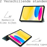 Hoesje Geschikt voor iPad 2022 Hoes Case Tablet Hoesje Tri-fold Met Screenprotector - Hoes Geschikt voor iPad 10 Hoesje Hard Cover Bookcase Hoes - Bloesem