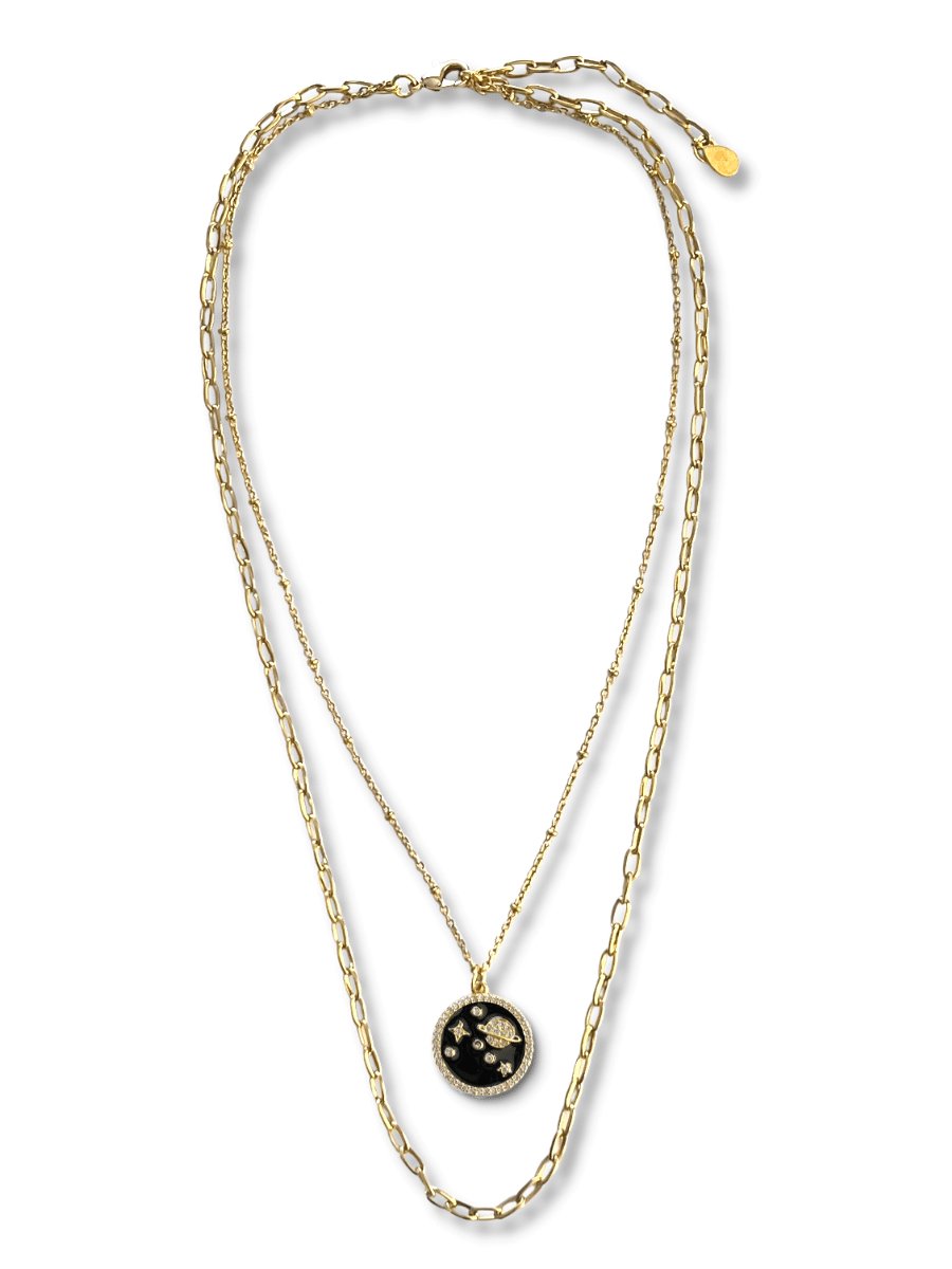 Zatthu Jewelry - N22FW493 - Jada ketting met zwarte bedel