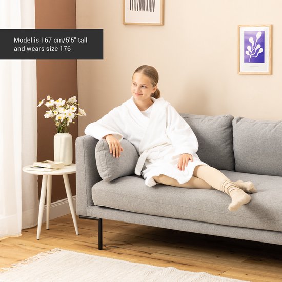 HOMELEVEL Badstof badjas voor kinderen, ochtendjas met zakken, capuchon, riem, kinderbadjas voor jongens en meisjes, 100% katoen, antraciet, 152 cm