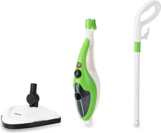 Swiss Pro+ Stoomreiniger 10 in 1 Handstomer - Met Opzetstukken Voor Alle Vloeren, Bank, Badkamer En Tapijt - Groen