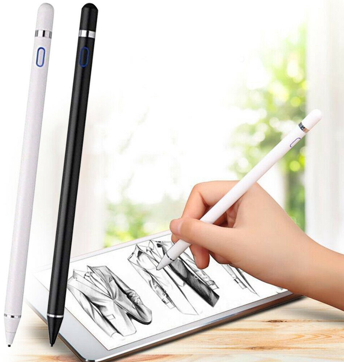 Styluspennen voor Touchscreens, Hoge Gevoeligheid Universele Digitale Mobiele Telefoon Tablet Touch Pen (Zilver
