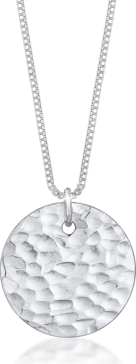 Elli - Halsketting - Dames Cirkel Gehamerd in 925 Sterling Zilver Verguld - Dames