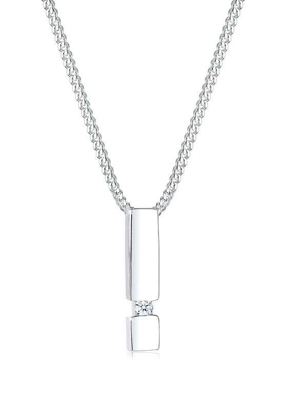 Elli PREMIUM Dames Halsketting Dames Staaf Hanger Diamant (0.03 ct.) in 925 Sterling Zilver