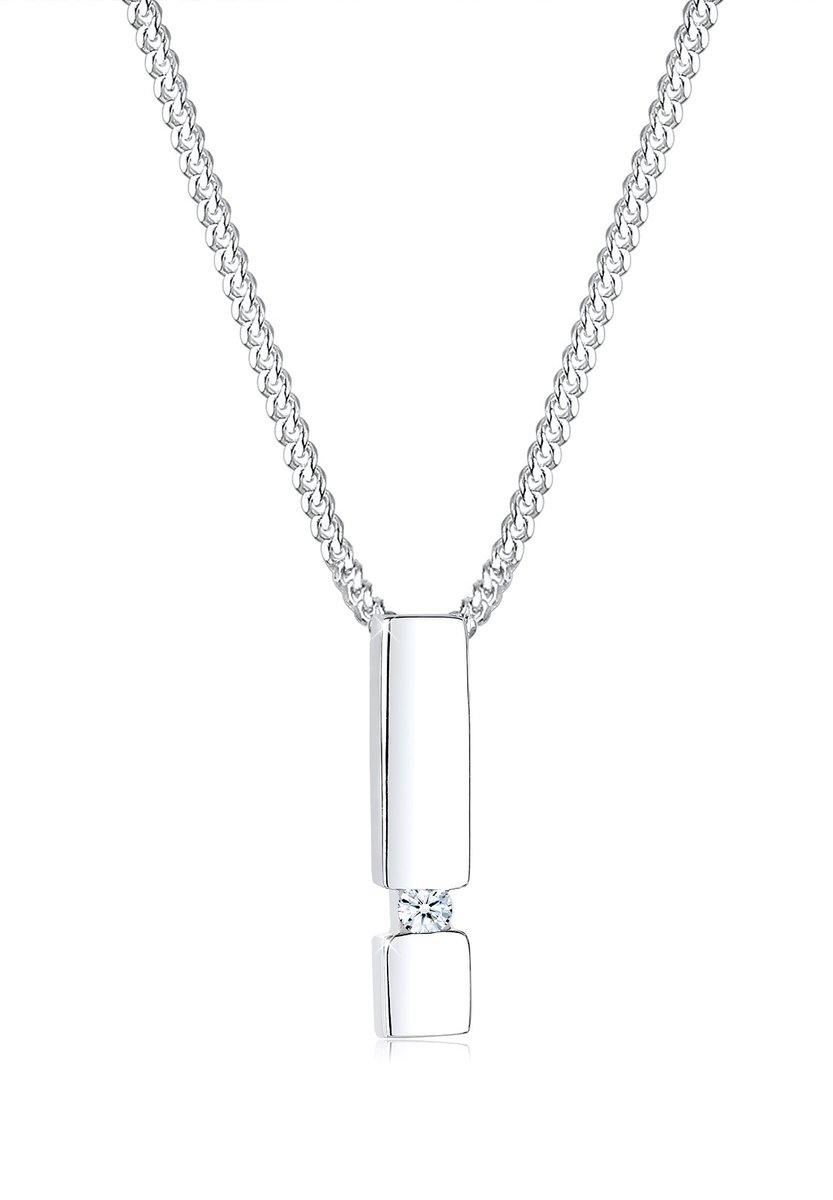 Elli PREMIUM - Halsketting - Dames Staaf Hanger Diamant (0.03 ct.) in 925 Sterling Zilver - Dames