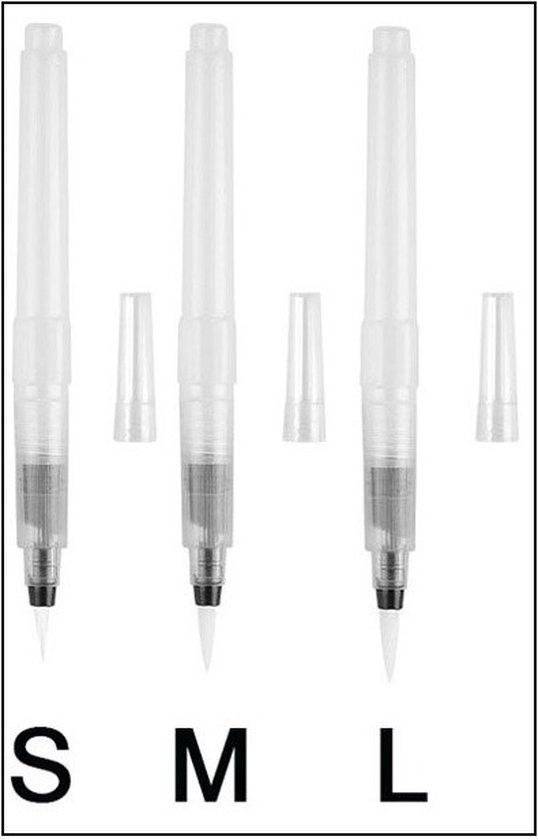 WiseGoods Luxe Set Vulbare Aquarel Penselen – DIY Waterbrush – Aquarelpotloden – Aquarelverf Pen – Watercolor – Hobby Waterpen 3st