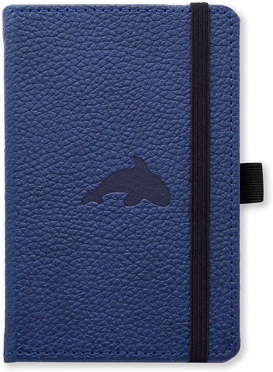 Dingbats* Wildlife A6 Notitieboek - Blue Whale Blanco - Bullet Journal met 100 gsm Inktvrij Papier - Schetsboek met Harde Kaft, Binnenvak, Elastische Sluiting en Bladwijzer