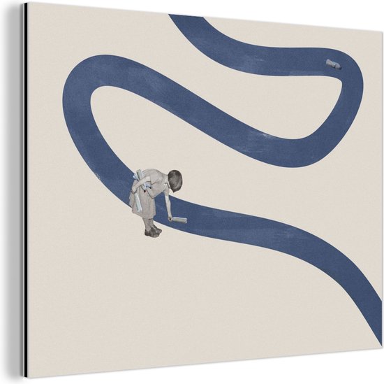 Décoration murale Métal - Peinture Aluminium Industriel - Fille - Recyclage - Vintage - 160x120 cm - Dibond - Photo sur aluminium - Décoration murale industrielle - Pour le salon/chambre