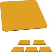 Dessous de Sous-verres - Ocre jaune - Automne - Intérieur - 10x10 cm - 6 pièces