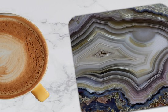 Sous-verres -verres - Gros plan d'une agate lagon - 10x10 cm - 6 pièces