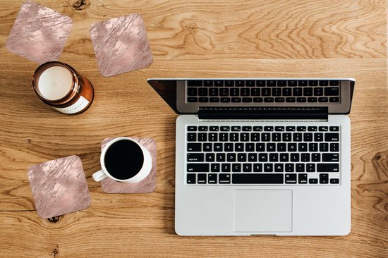 Sous-verres -verres - Marbre - Motifs - Rose - 10x10 cm - 6 pièces