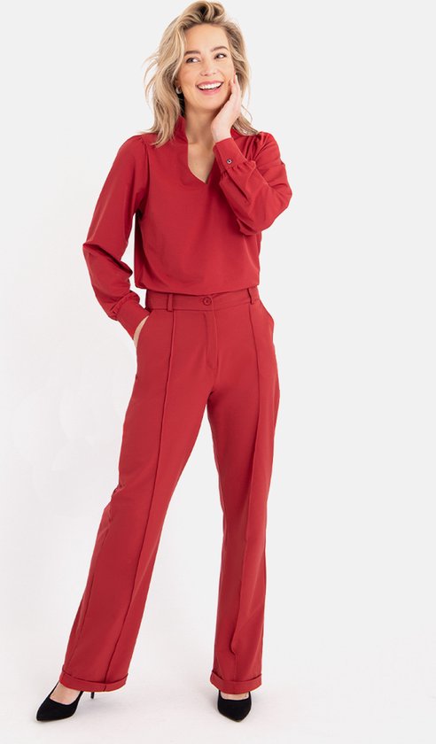 Rode Broek/Pantalon van Je m'appelle - Dames - Travelstof - Maat 2XL - 2  maten beschikbaar | bol.com