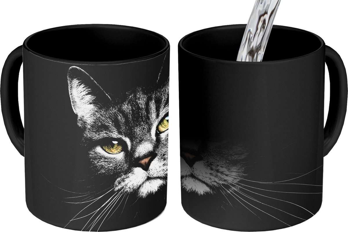 Mug - Tasse à café - Animaux domestiques - Chat - Animaux - Zwart - Wit -  Mugs - 350