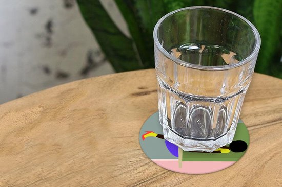 Sous-verres pour verres - Rond - Femme - Minimalisme - Design - 10x10 cm - Sous-verres en verre - 6 pièces