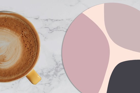 Sous-verres pour verres - Ronds - Pastel - Design - Minimalisme - 10x10 cm - Sous-verres en verre - 6 pièces