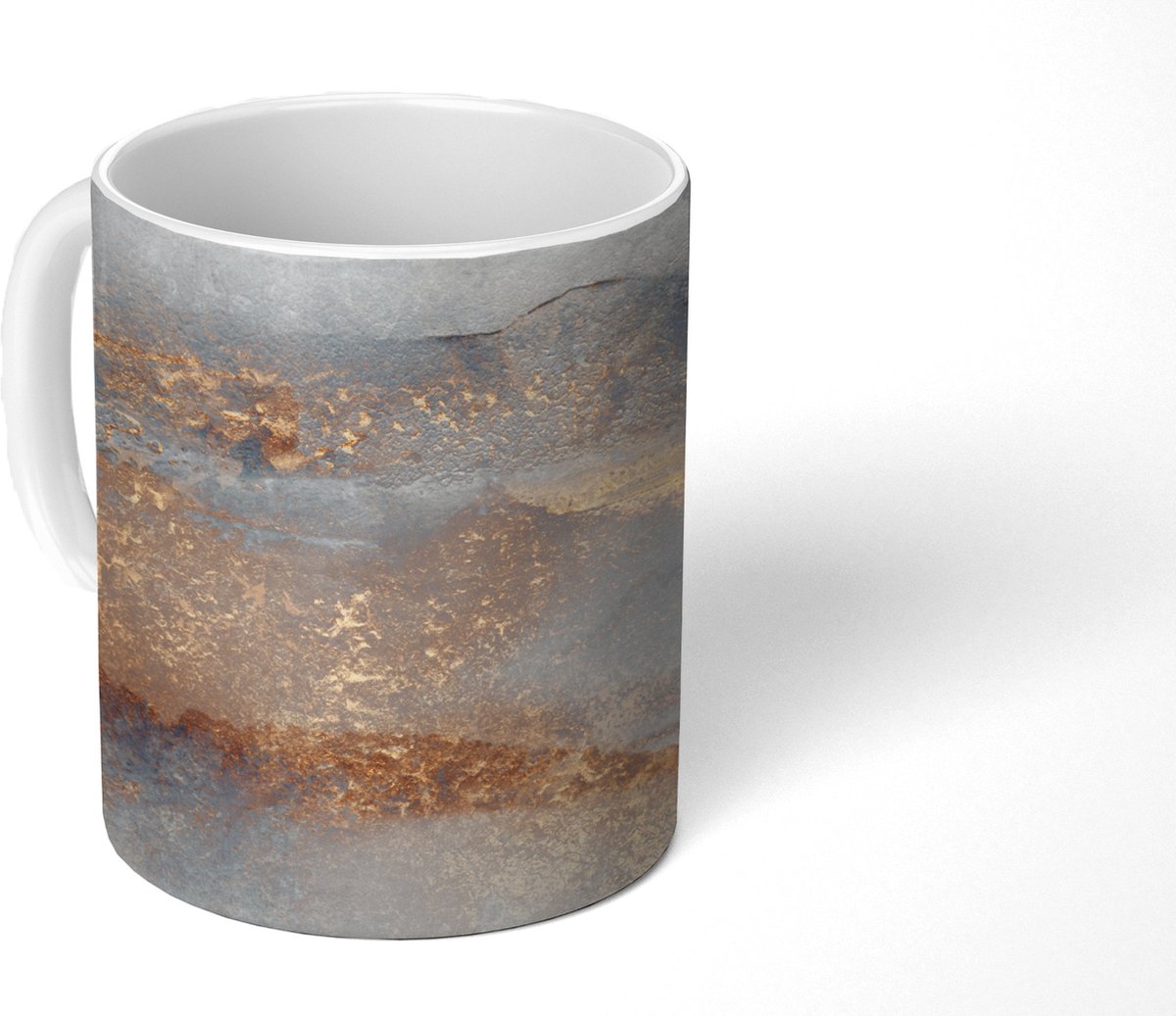 Mok - Koffiemok - Mist - Goud - Abstract - Mokken - 350 ML - Beker - Koffiemokken - Theemok