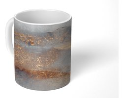Mok - Koffiemok - Mist - Goud - Abstract - Mokken - 350 ML - Beker - Koffiemokken - Theemok - Goedkope kadootjes