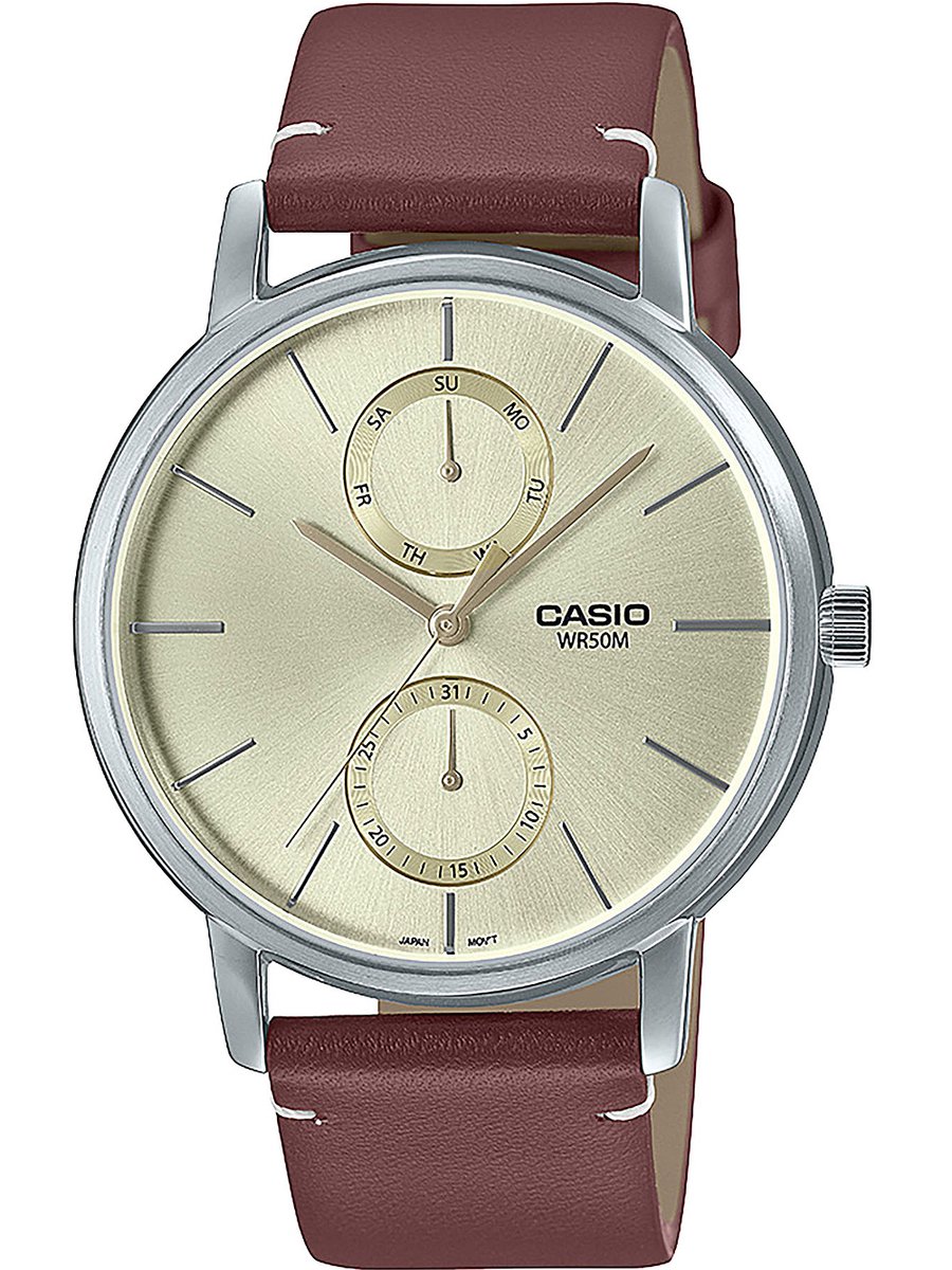 Casio Casio Collection MTP-B310L-9AVEF Horloge - Leer - Bruin - Ø 40 mm