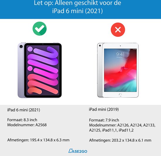 Case2go - Coque clavier Bluetooth adaptée pour Apple iPad Mini 6 (2021) -  Éclairage