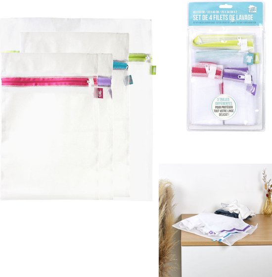 Set van 4 - Mesh Wasnetten - Waszakken voor wasmachine - Bescherm uw wasgoed en wasmachine - Verschillende maten