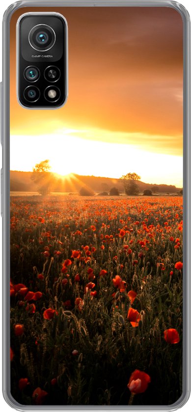 Coque Xiaomi Mi 10T 5G - Coucher de soleil sur les coquelicots en Angleterre - Coque de téléphone en Siliconen
