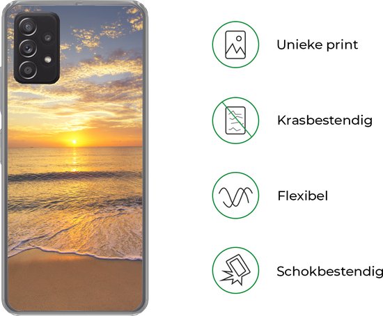 Coque Samsung Galaxy A53 5G - Plage - Coucher de soleil - Mer - Coque de téléphone en Siliconen