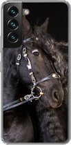Geschikt voor Samsung Galaxy S22 hoesje - Paard - Halster - Manen - Siliconen Telefoonhoesje