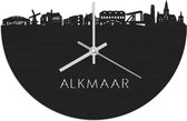 Klok Skyline Alkmaar Bois Zwart - Ø 40 cm - Déco maison - Décoration murale salon