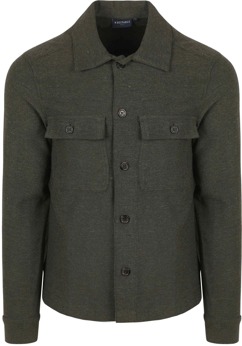 Suitable Drop Loop Overshirt Army Groen - Maat M - Heren