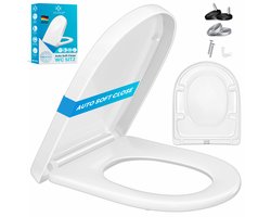 KESSER WC Bril Soft Close D-vorm Wit – Toiletbril Duroplast met Quick-Release en Softclose Deksel