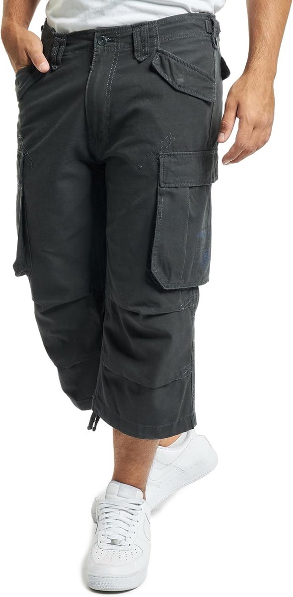 Vintage 3/4 Heren Shorts Donker Camo - Festival en Rock Kleding