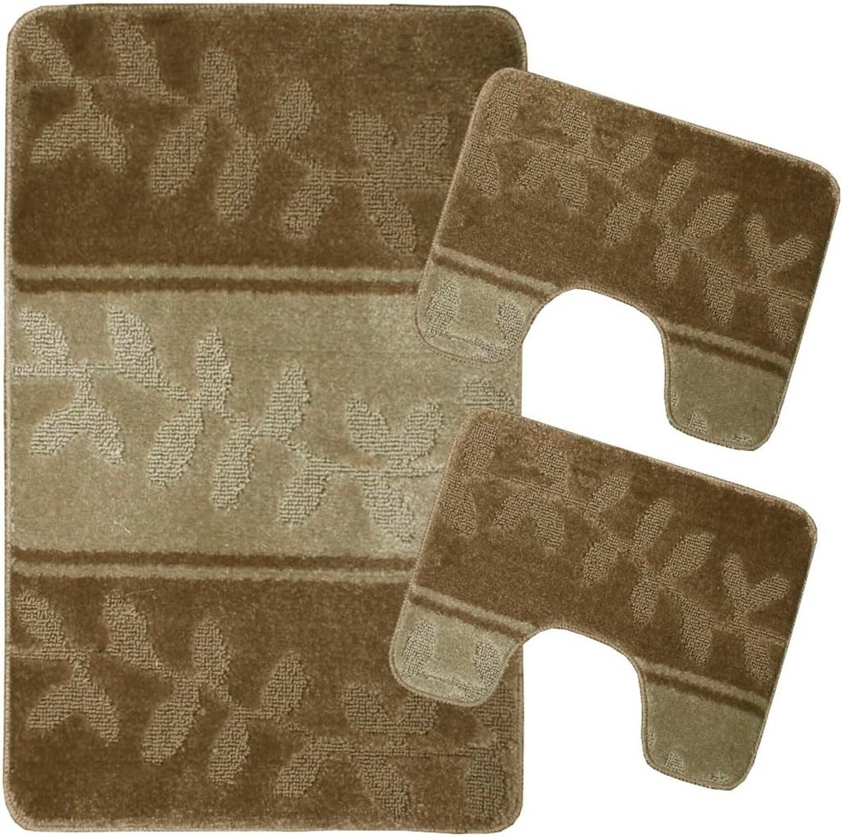 Pluizige Antislip Badmat Set (3 Delig) voor Douche, Bidet en Toilet - Zacht en Absorberend