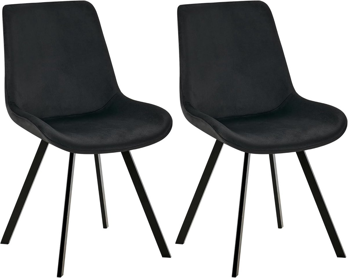 Set van 2 Draaibare Eetkamerstoelen met Fluwelen Bekleding en Rugleuning