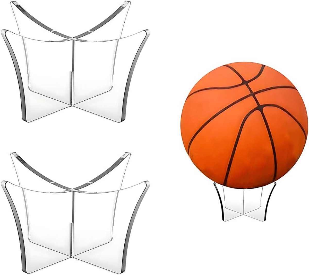 2x Acryl Balstandaard voor Voetbal, Basketbal, Rugby & Volleybal - Presentatierek