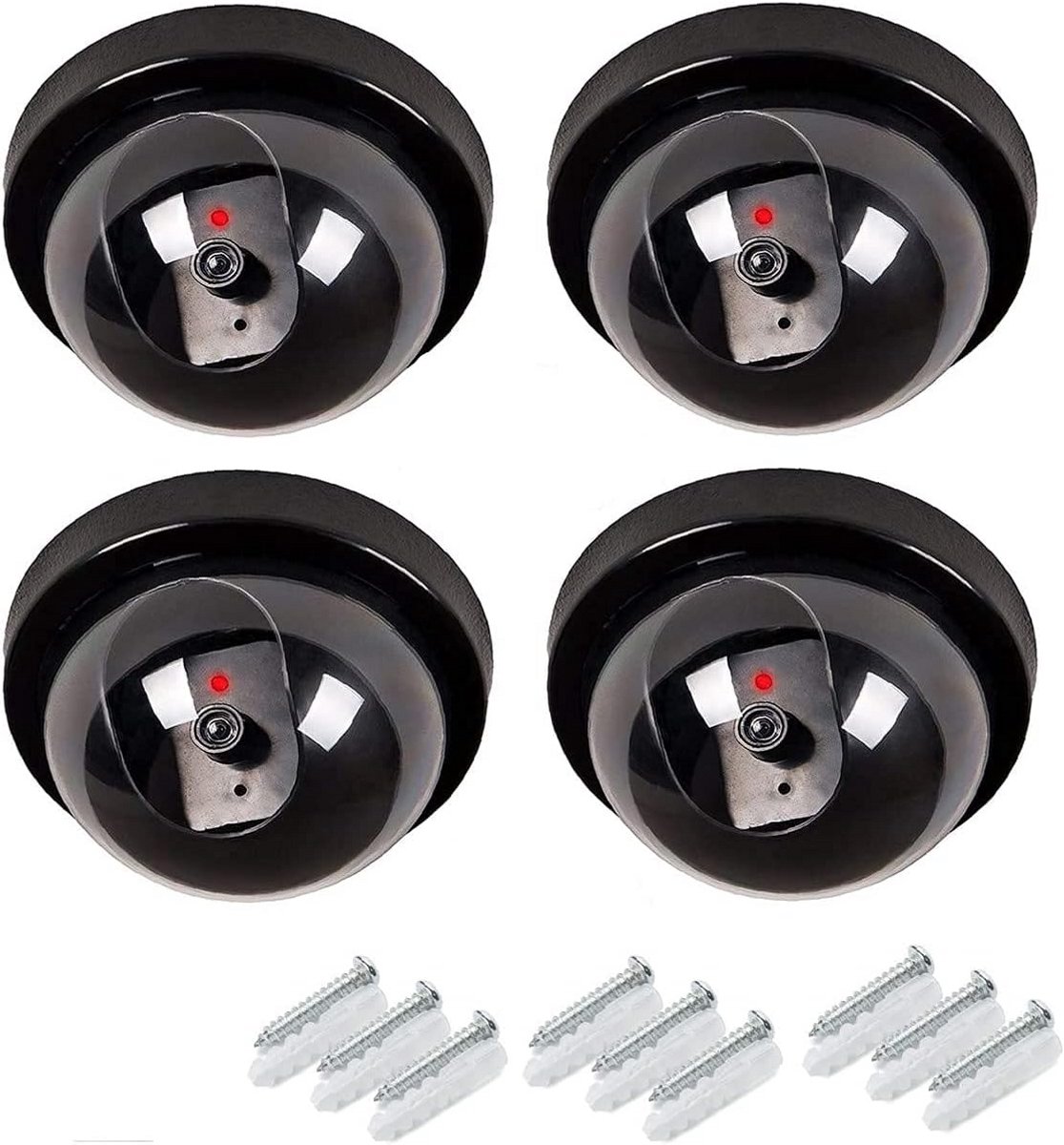 4x Nep Beveiligingscamera Dome met Knipperend Rood LED Licht voor Binnen en Buiten