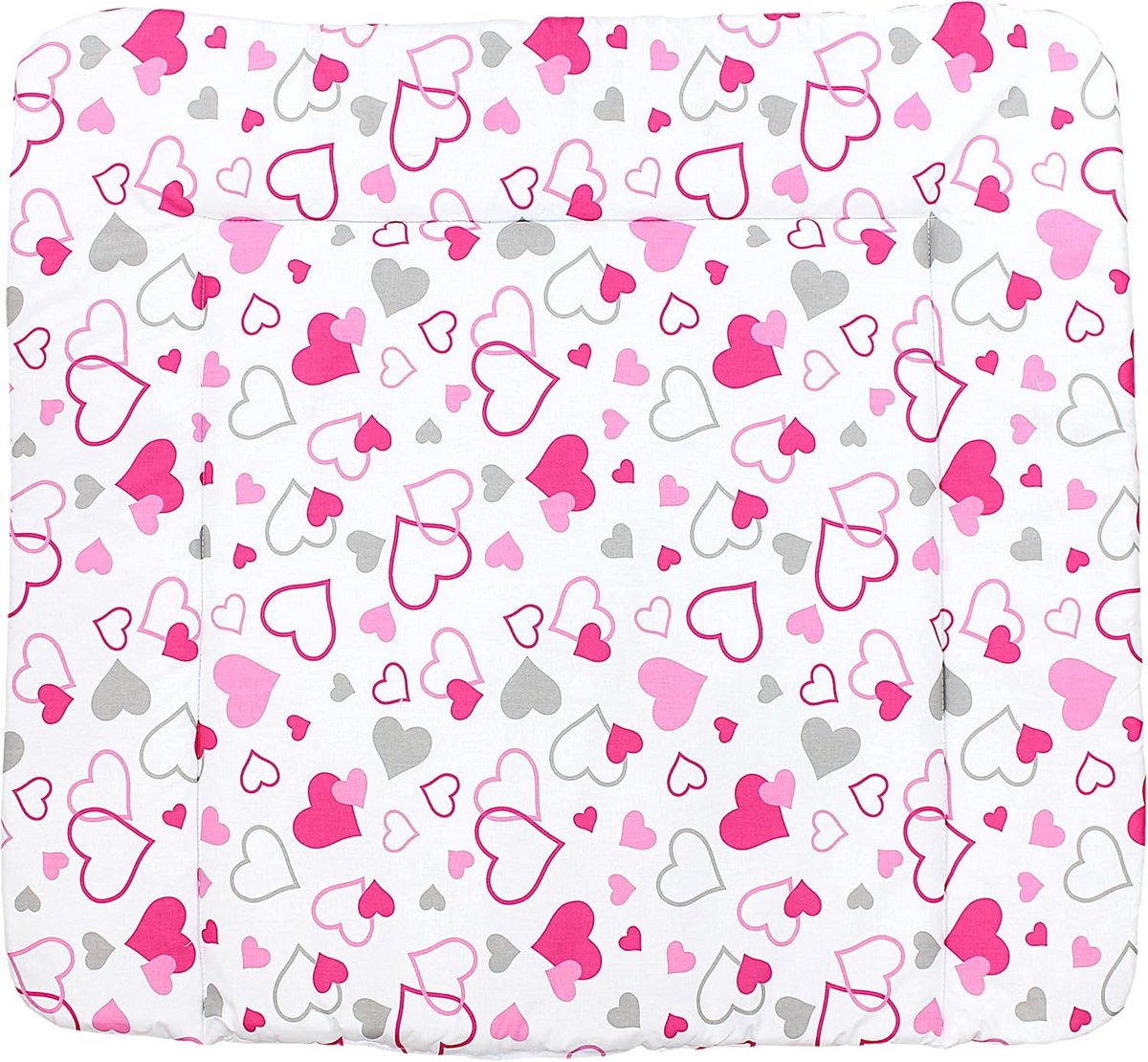 Zacht Baby Verschoonmat Met Patroon Katoenen Hoes - Pink/Grijs - 75x85 cm