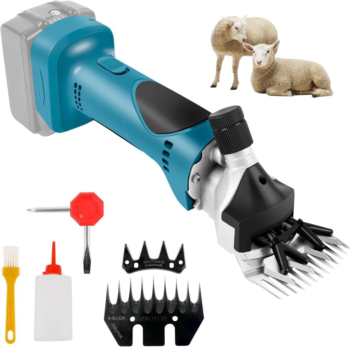 Elektrische schaapschaar 2 messen professionele vee-trimmer - draadloos oplaadbaar.