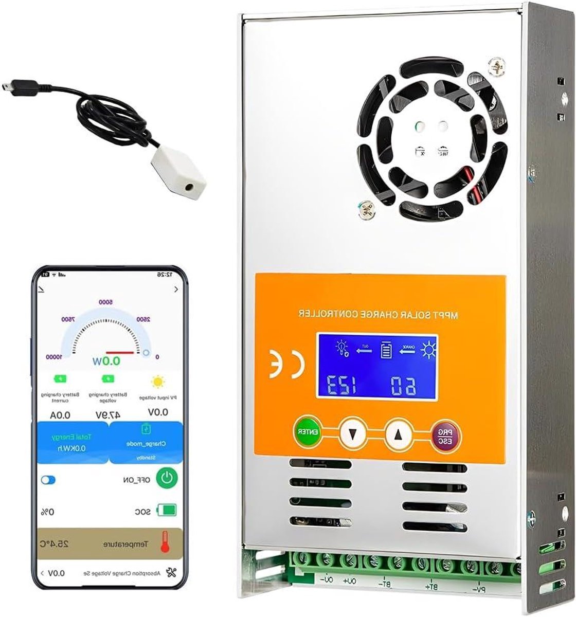 60A Zonne-energie MPPT laadregelaar 12V/24V/48V met LCD-display, PV nullastspanning 160V, wifi-app, afstandsbediening