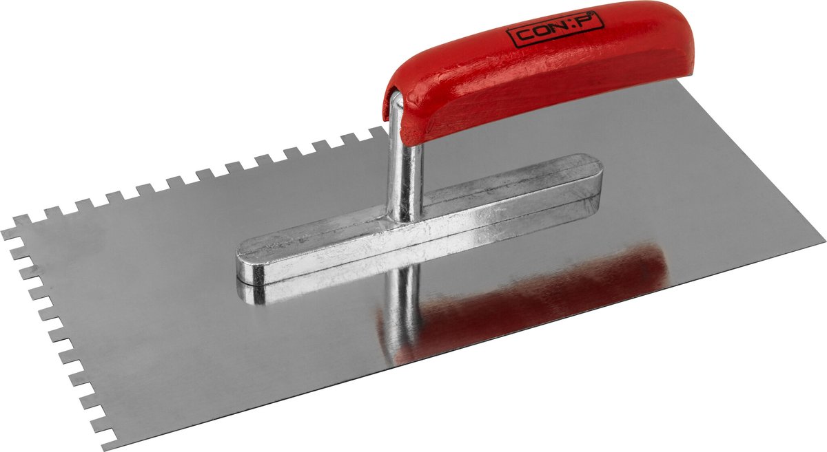 Werkzeyt Plakspaan RVS – 6x6mm Getand – 280x130mm