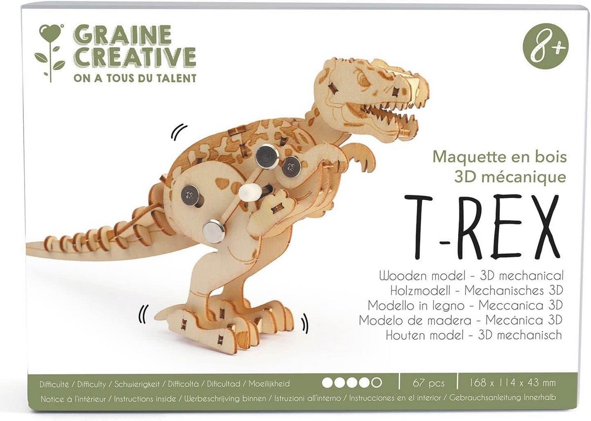 Mechanisch 3D Houten Puzzel Model Bouwpakket T-Rex