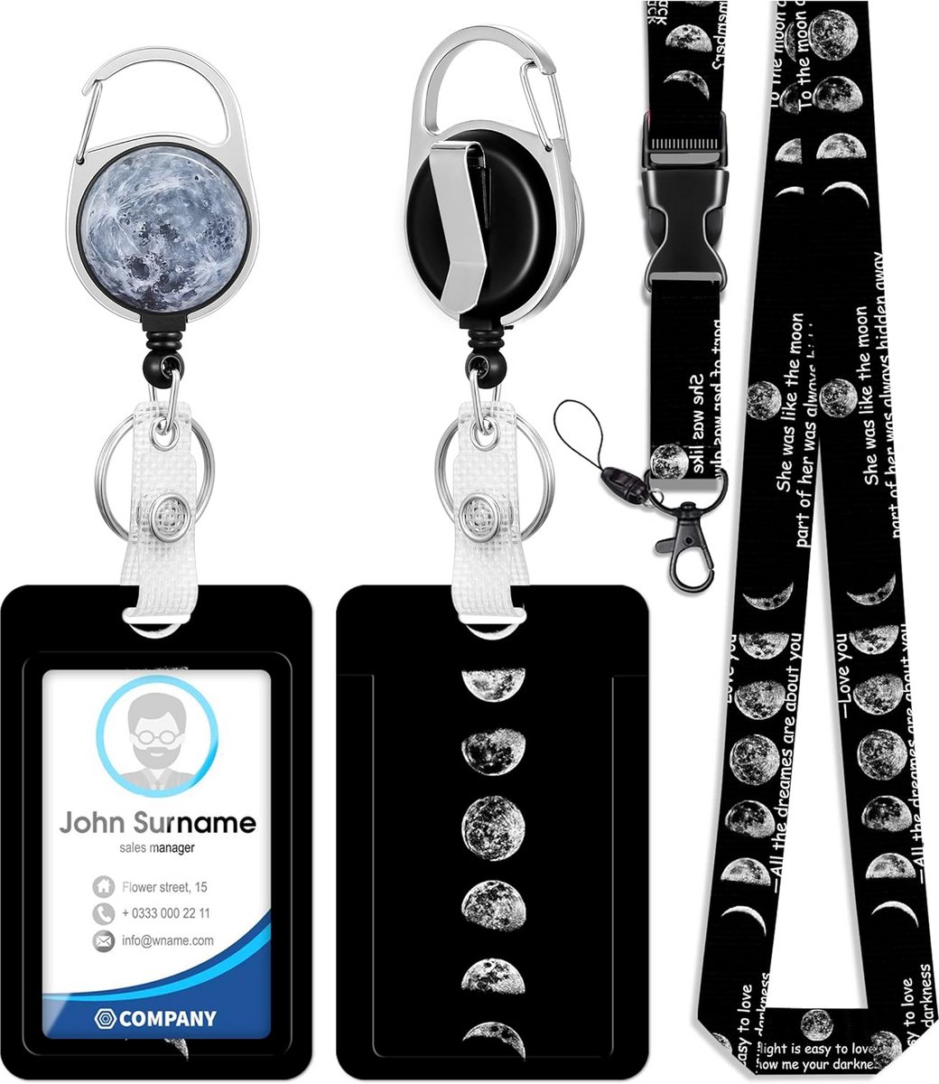 ID Kaarthouder met Lanyard en Intrekbare Clip voor Naamkaartjes