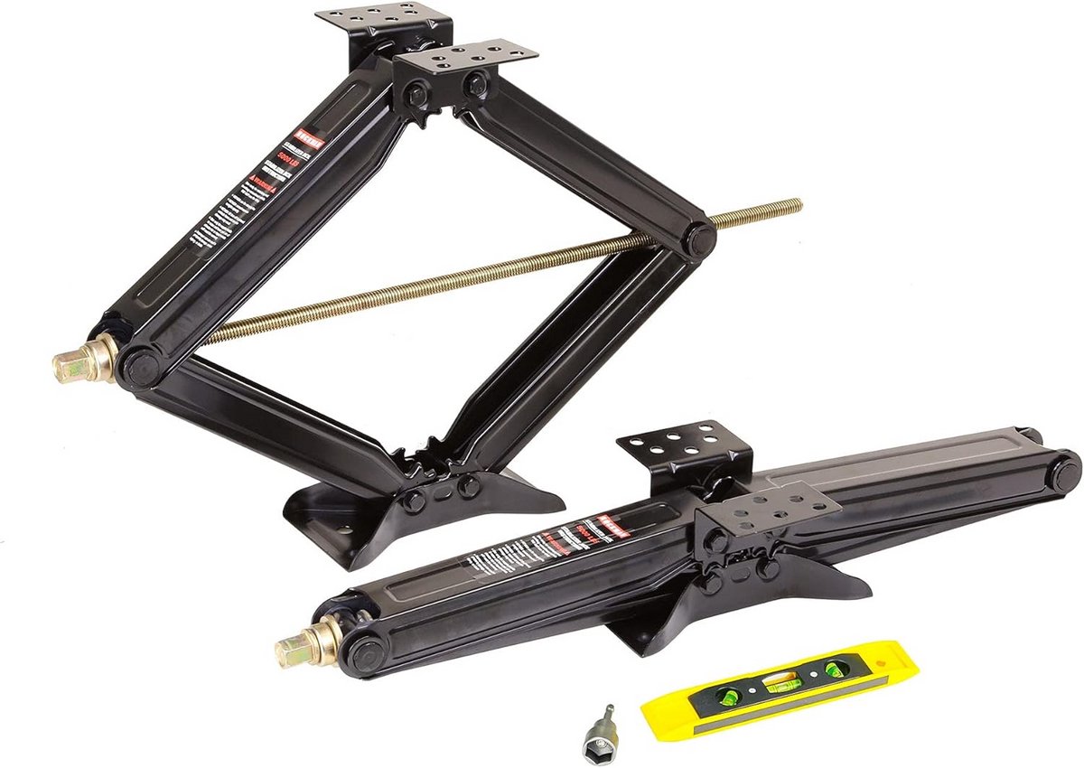 Stabilisator Stelmechanisme voor Camper en Caravan - 2 Stuks met Waterpas en Sleutel - 24 inch, 500LBS