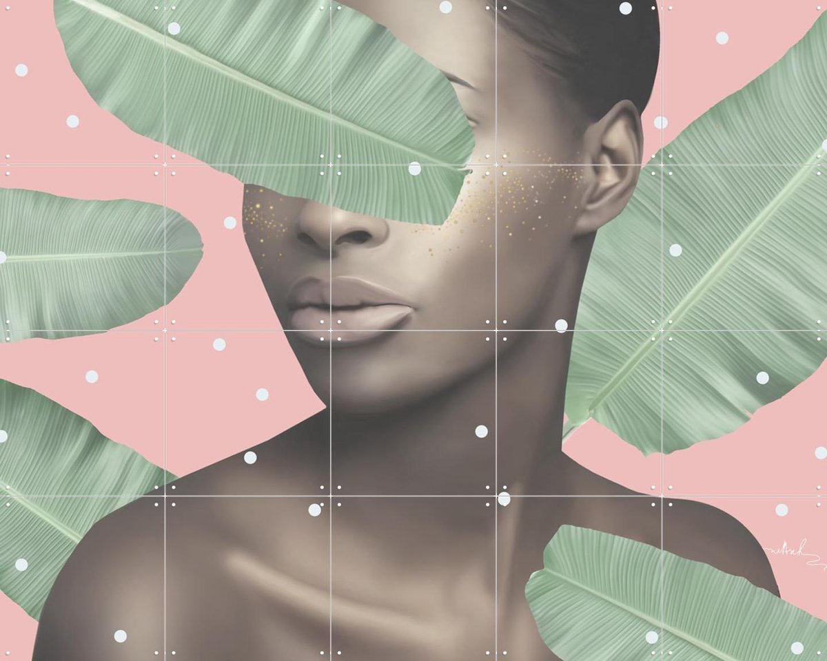 IXXI Musa, Nettsch - 100 x 80 cm - Gratis ophangtool - Grote wanddecoratie en posters - Illustraties, Grafisch Ontwerp, Kleurrijk, Digitale Kunst