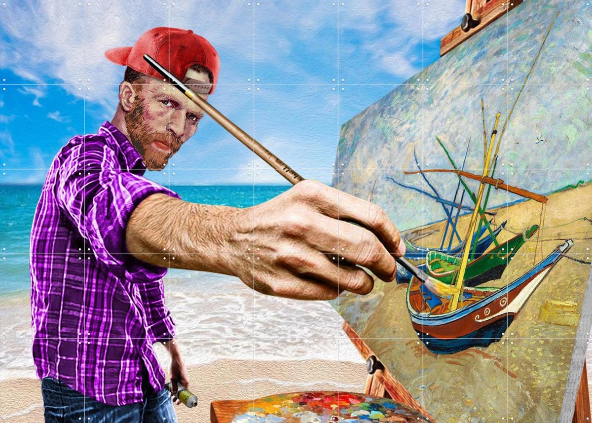 IXXI Vincent at Work, Alejandro B. Canoy & Van Gogh 21st Century - 140 x 100 cm - Gratis ophangtool - Grote wanddecoratie en posters -